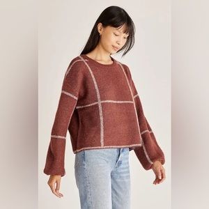 Z SUPPLY Solange Plaid Sweater - Crimson